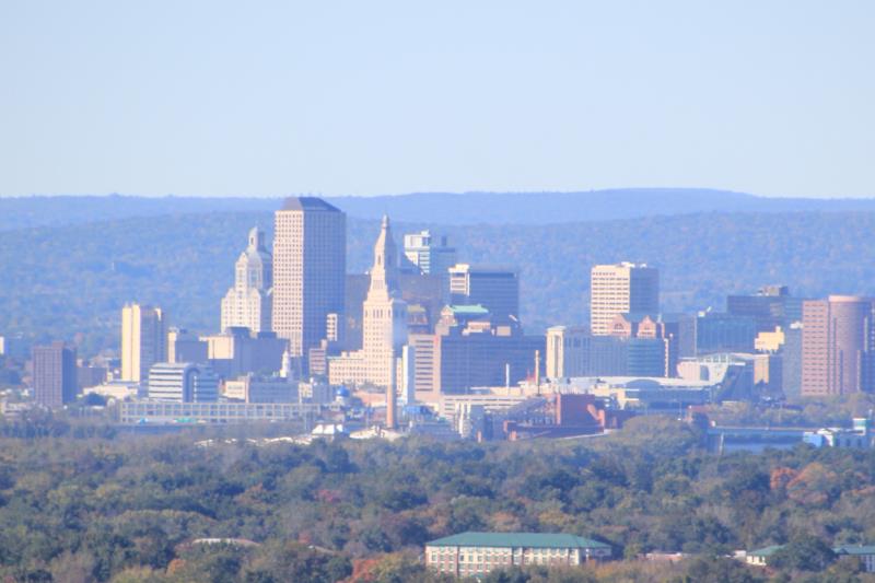 Hollister-Whitehouse Family Nature Preserve and view of Hartford Skyline - photo by Ray Purtell