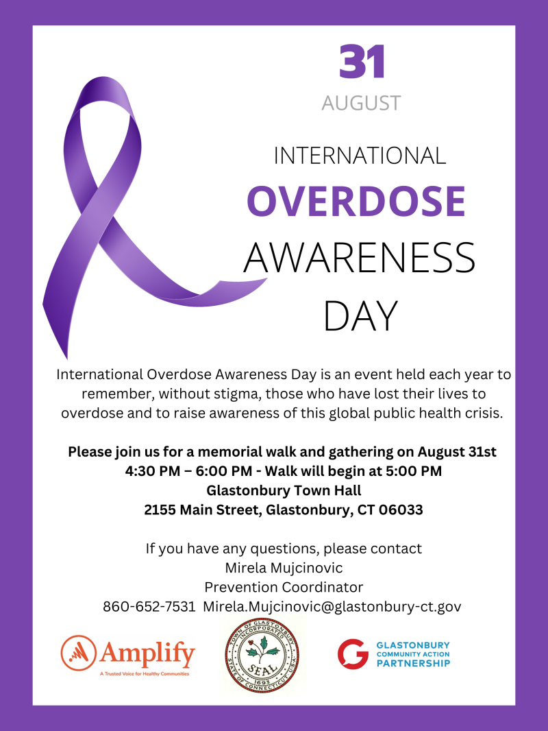 International Overdose Awareness Day- Glastonbury Flyer