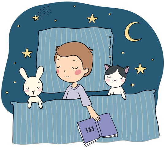 Child Rabbit Cat in Bed Book-copyright natasha_chetkova/Fotolia.com